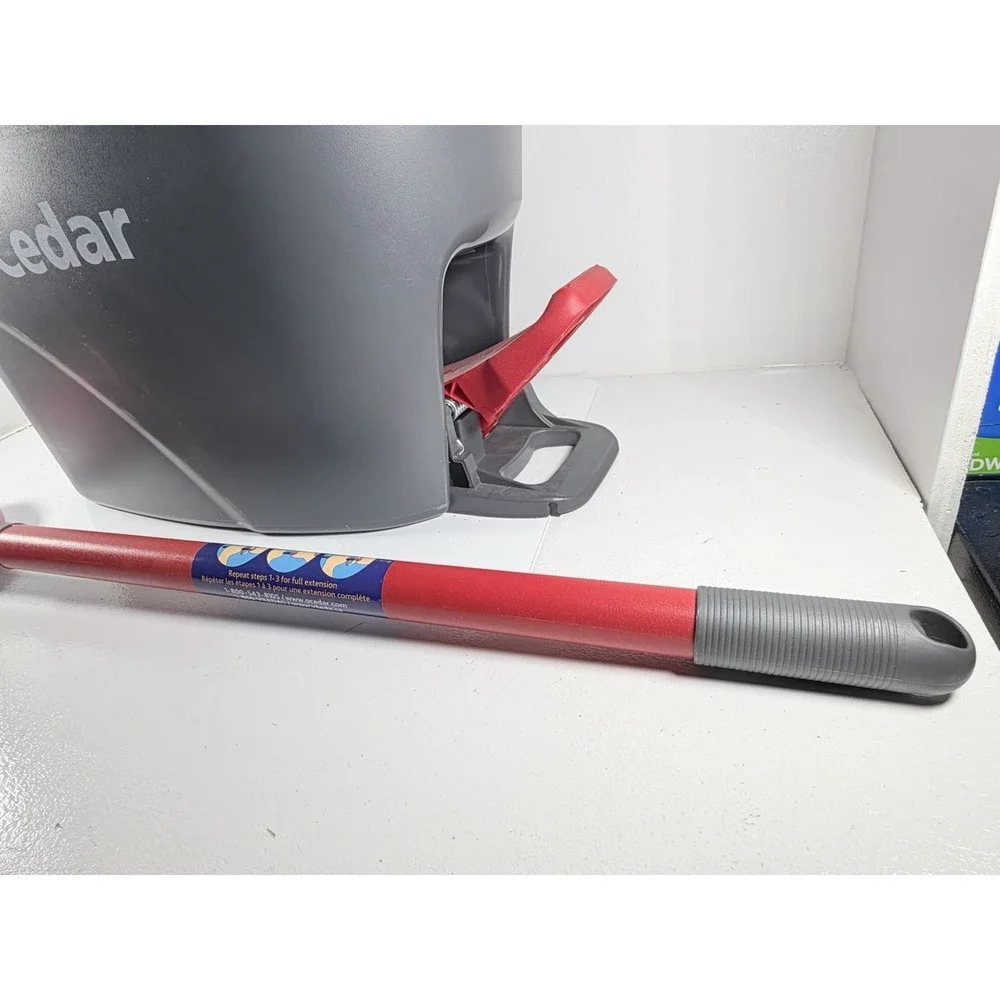 O-Cedar wring Microfiber Mop & Bucket Floor Cleaning System - Gray/Red